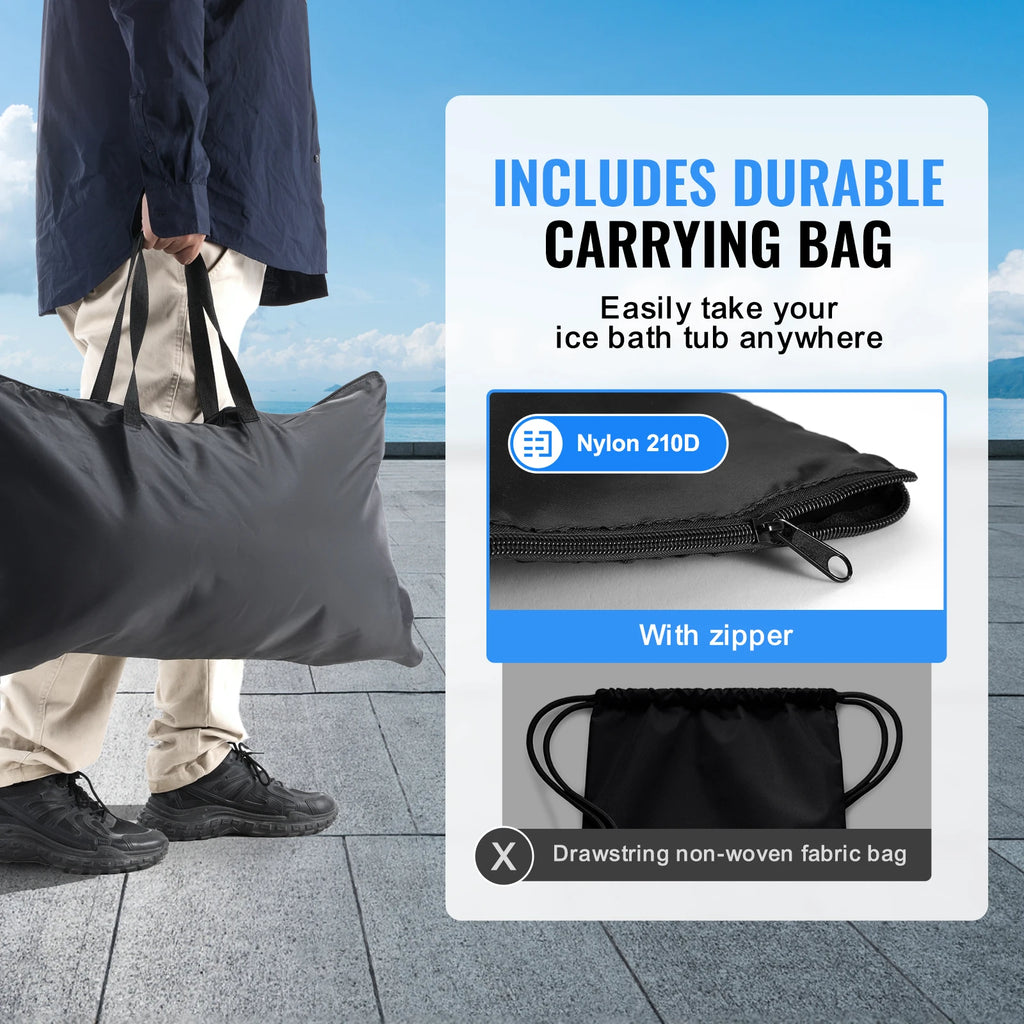Cold plunge tub carry bag and pump